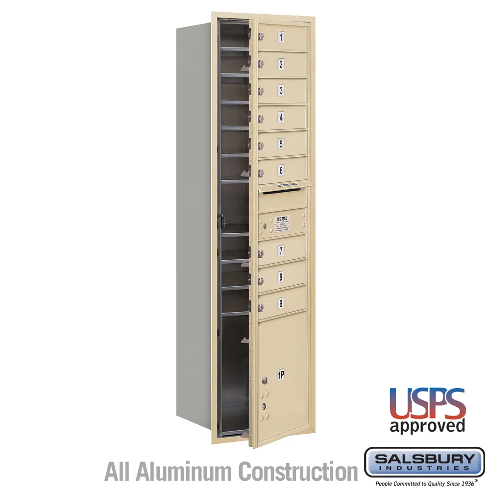 Maximum Height Recessed Mounted Mailbox with 15 Doors and 3 Parcel Lockers in Sandstone - Image 4