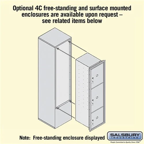Maximum Height Recessed Mounted 4C Horizontal Parcel Locker with 3 Compartments in Bronze - Image 4