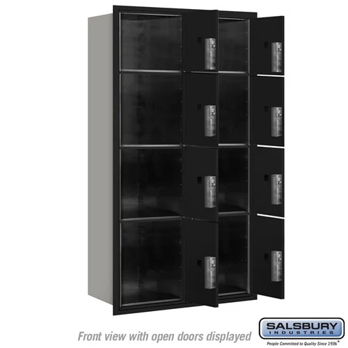 Maximum Height Recessed Mounted 4C Horizontal Parcel Locker with 8 Compartments - Black, USPS Approved - Image 3