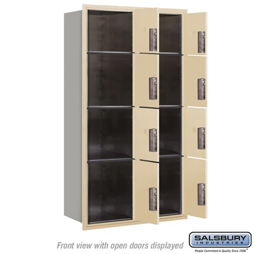 Maximum Height Recessed Mounted 4C Horizontal Parcel Locker with 8 Parcel Lockers in Sandstone - Front Loading - Image 3