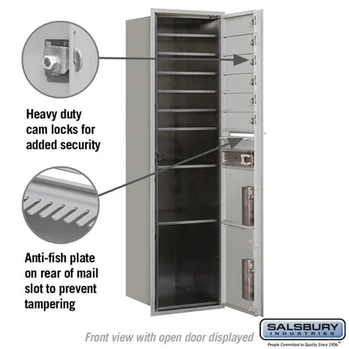 Maximum Height Recessed Mounted Mailbox with 6 Doors and 2 Parcel Lockers - Image 3