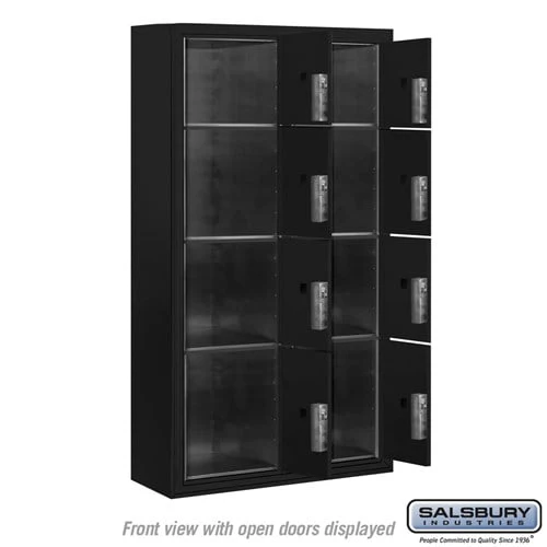 Maximum Height Surface Mounted Parcel Locker with 8 Compartments in Black - Image 3