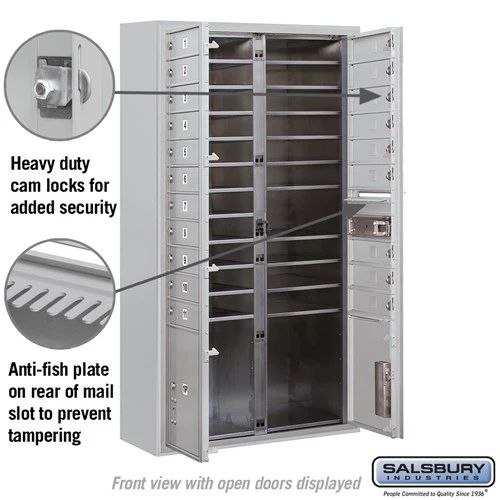 Maximum Height Surface Mounted 4C Horizontal Mailbox with 20 Doors and 2 Parcel Lockers - Image 7