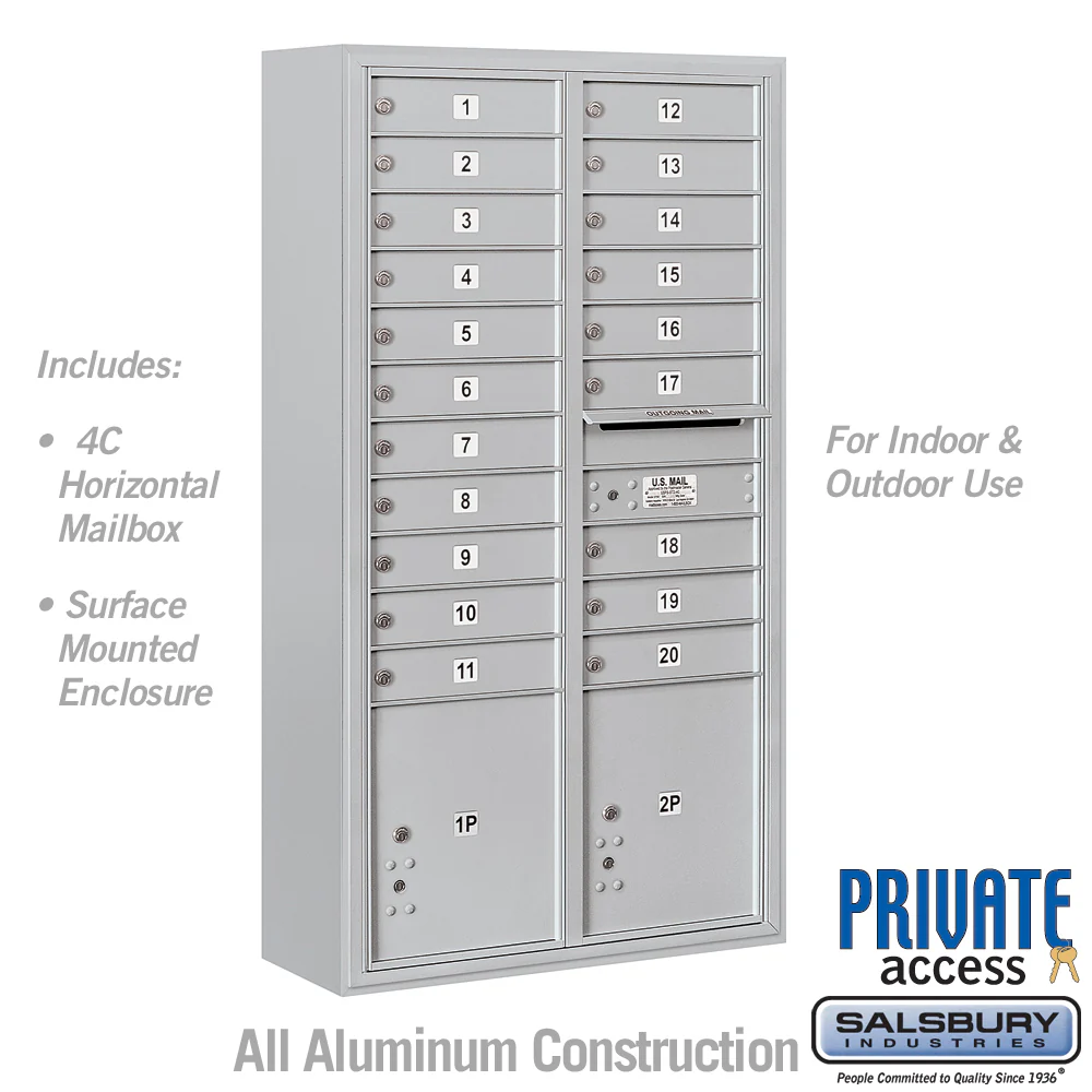Maximum Height Surface Mounted 4C Horizontal Mailbox with 14 Doors for Private Access - Image 5