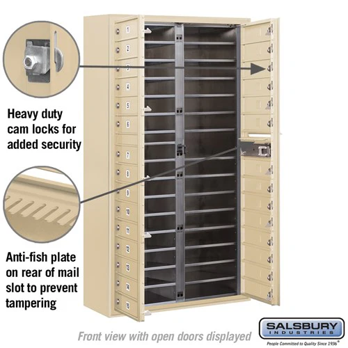 Maximum Height Surface Mounted 4C Horizontal Mailbox with 29 Doors in Aluminum - Image 7