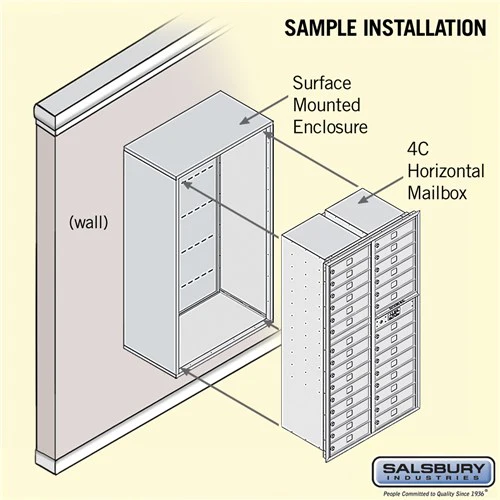 Maximum Height Surface Mounted 4C Horizontal Mailbox with 29 Doors in Aluminum - Image 8