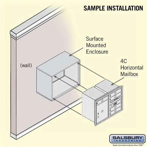 6 Door High Surface Mounted 4C Horizontal Mailbox with Parcel Locker in Sandstone - Image 4