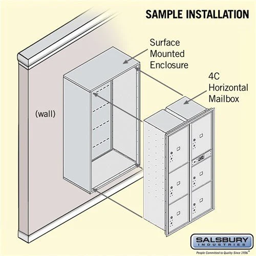 Maximum Height Surface Mounted 4C Horizontal Parcel Locker with 6 Parcel Compartments in Sandstone - Image 4