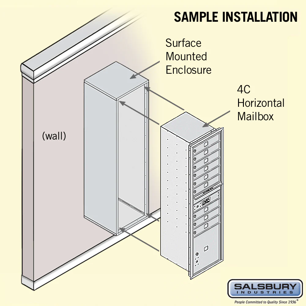 Maximum Height Surface Mounted 4C Horizontal Mailbox with Parcel Locker in Bronze - Image 4