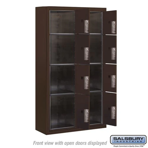 Maximum Height Surface Mounted 4C Horizontal Parcel Locker with 8 Compartments in Bronze - Image 2