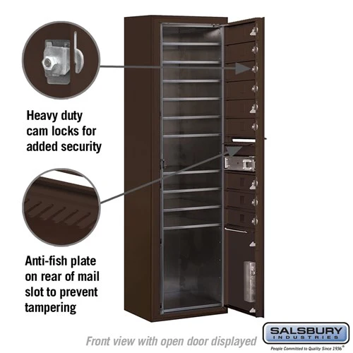 Maximum Height Surface Mounted 4C Horizontal Parcel Locker with 8 Compartments in Bronze - Image 6