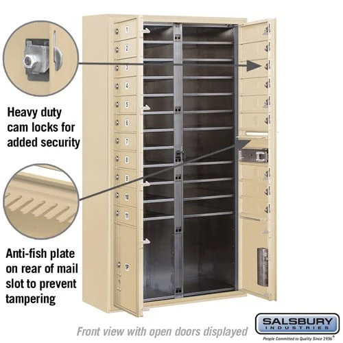 Maximum Height Surface Mounted 4C Horizontal Parcel Locker with 8 Parcel Lockers in Black with USPS Access - Image 6