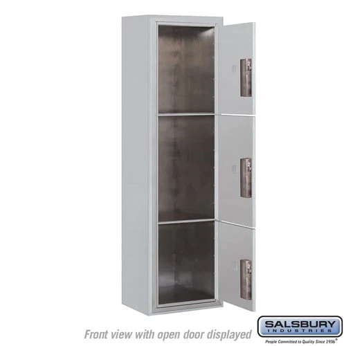 Maximum Height Surface Mounted 4C Horizontal Parcel Locker with 3 Parcel Lockers in Aluminum with USPS Access - Image 3