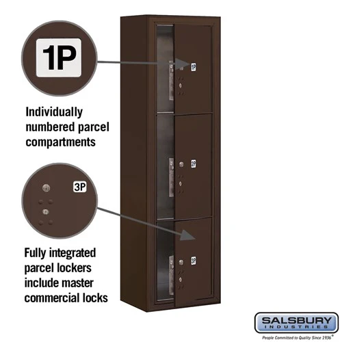 Maximum Height Surface Mounted 4C Horizontal Parcel Locker with 8 Compartments in Bronze - Image 6