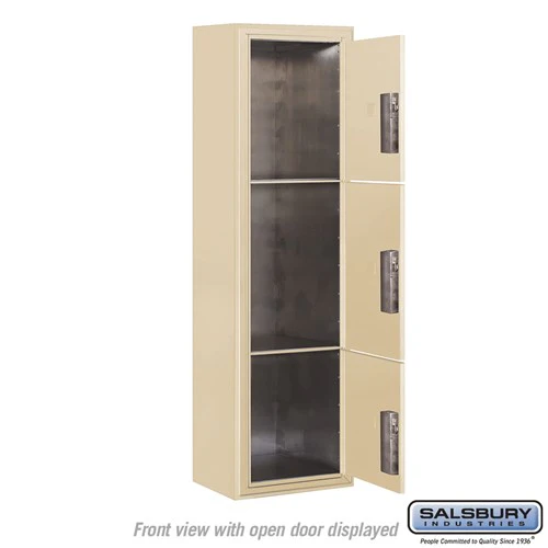 Maximum Height Surface Mounted 4C Horizontal Parcel Locker with 3 Parcel Lockers in Sandstone with Private Access - Image 3
