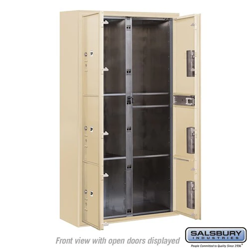 Maximum Height Surface Mounted 4C Horizontal Parcel Locker with 6 Parcel Compartments in Sandstone - Image 3