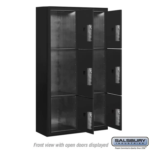 Maximum Height Surface Mounted 4C Horizontal Parcel Locker with 6 Parcel Lockers in Black - Image 2