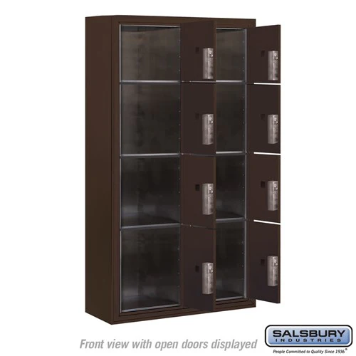 Maximum Height Surface Mounted 4C Horizontal Parcel Locker with 8 Compartments in Bronze - Image 3
