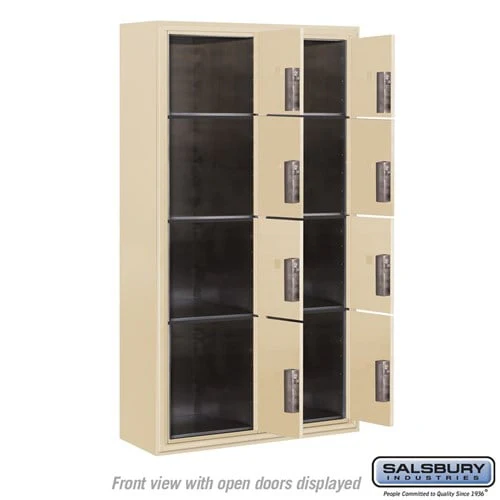 Maximum Height Surface Mounted 4C Horizontal Parcel Locker with 8 Compartments in Sandstone - Image 3