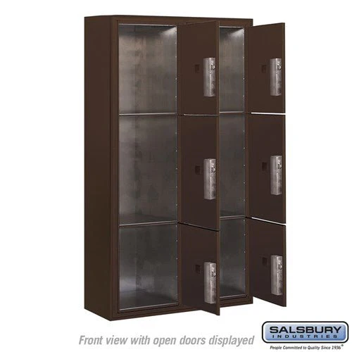 Maximum Height Surface Mounted Parcel Locker with 6 Compartments in Bronze - Image 2