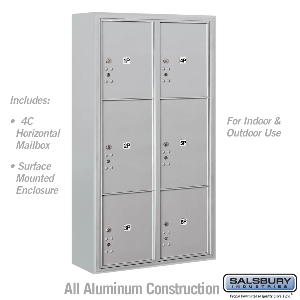 Maximum Height Surface Mounted Parcel Locker with 6 Compartments in Bronze - Image 4