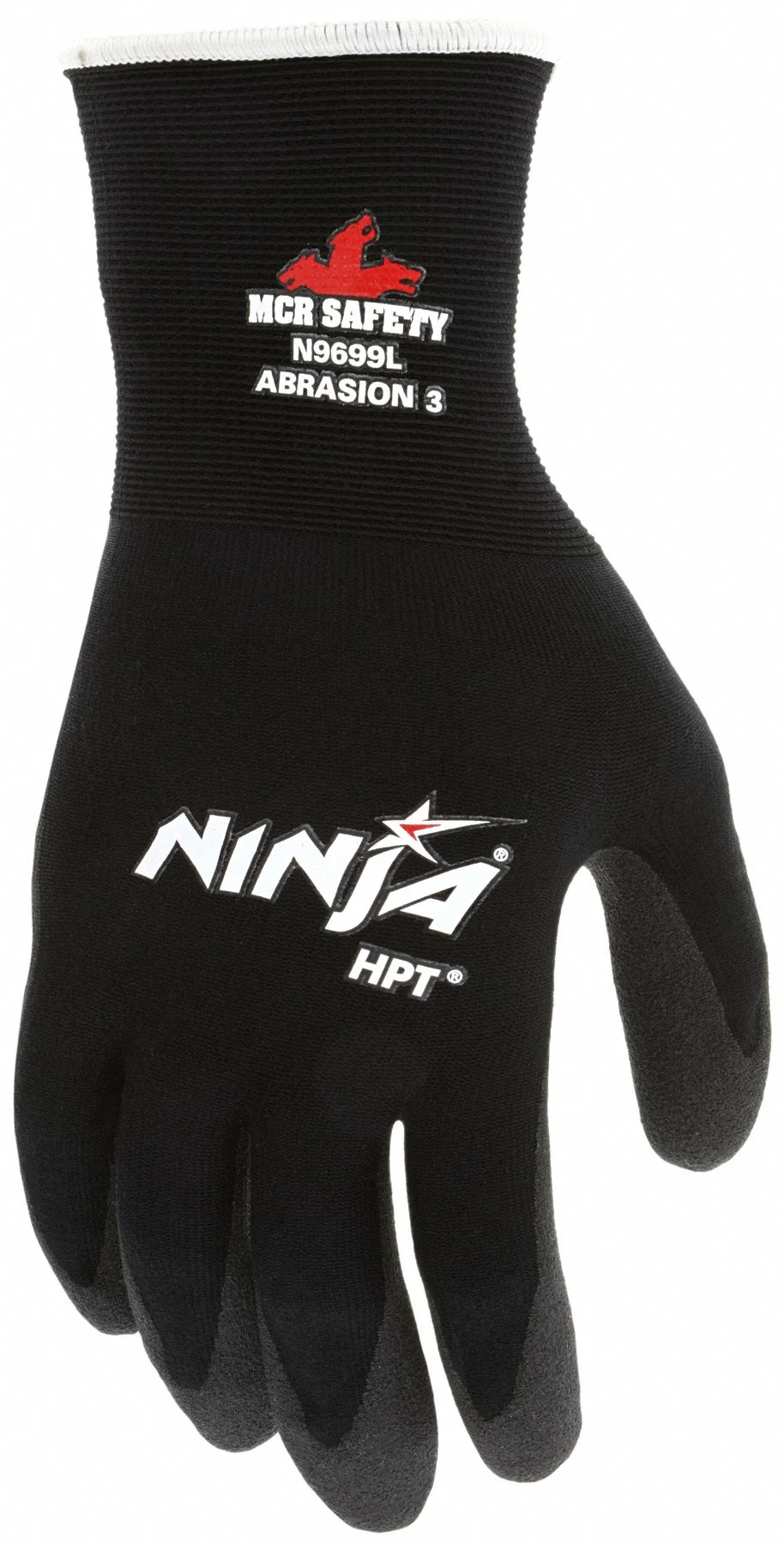 MCR SAFETY Ninja N9699 PVC Coated Gloves - Medium, Black, 12 Pack - Image 2