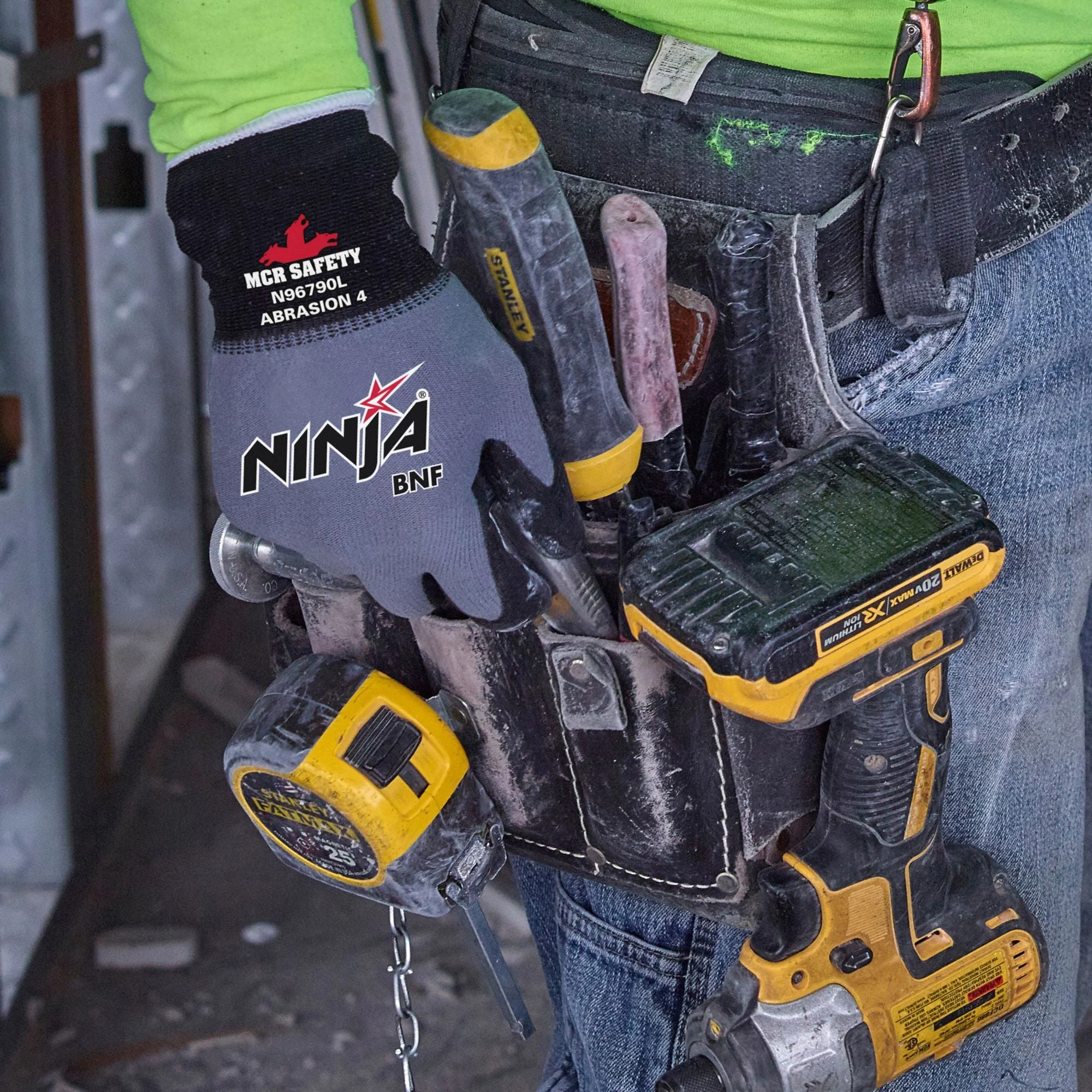 MCR SAFETY Ninja N96790XS Foam Nitrile Coated Gloves - XS, ANSI Level 4 Abrasion - Image 4