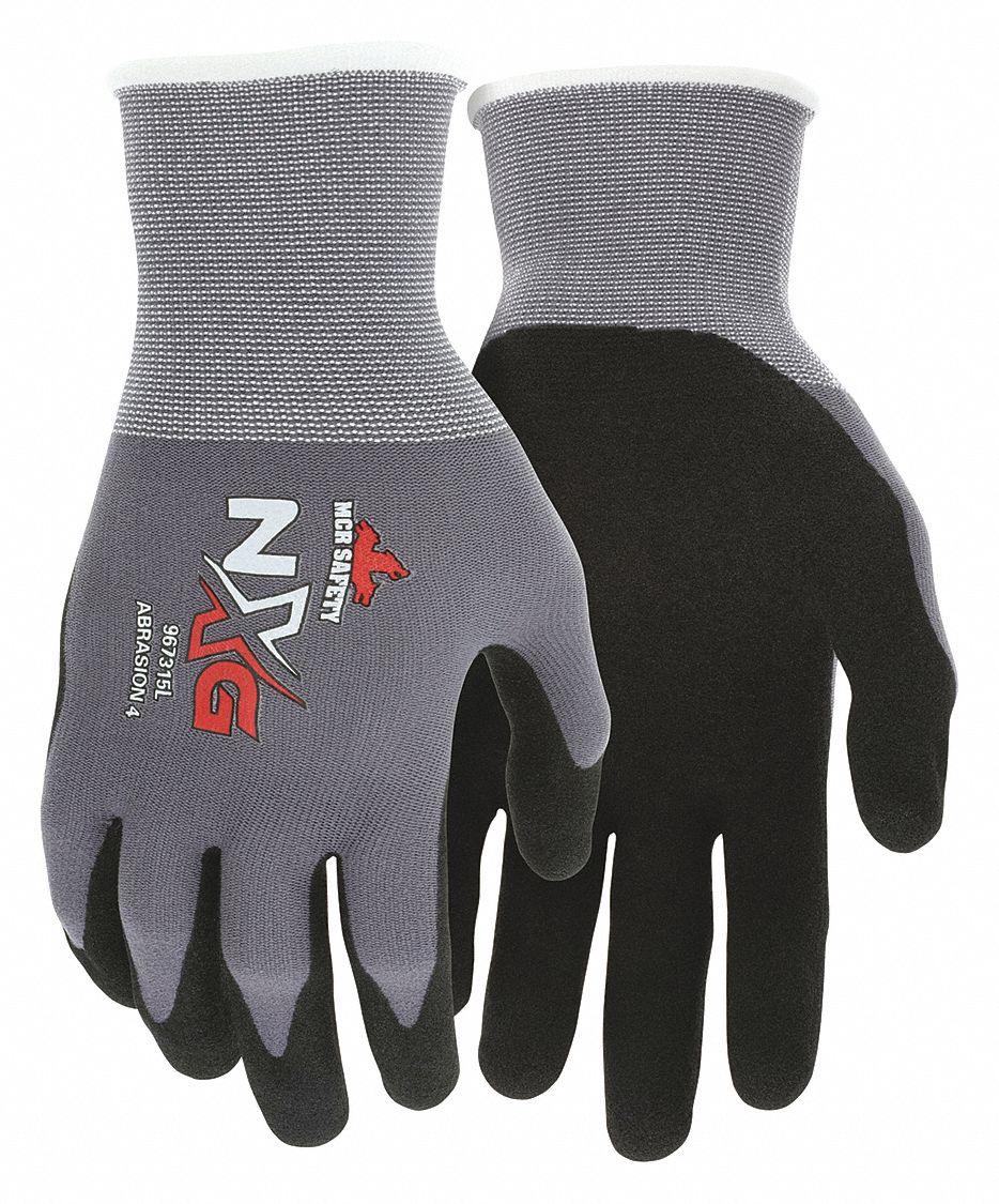 MCR SAFETY NXG Foam Nitrile Palm Dipped Gloves, Medium, 12 Pack