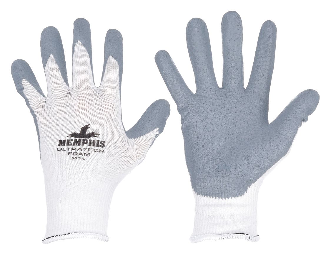 MCR SAFETY UltraTech 9674 Foam Nitrile Coated Gloves, Size Small
