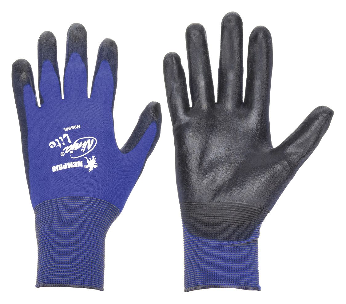 MCR SAFETY Ninja Lite Polyurethane Coated Gloves - Size L, ANSI Abrasion Level 3