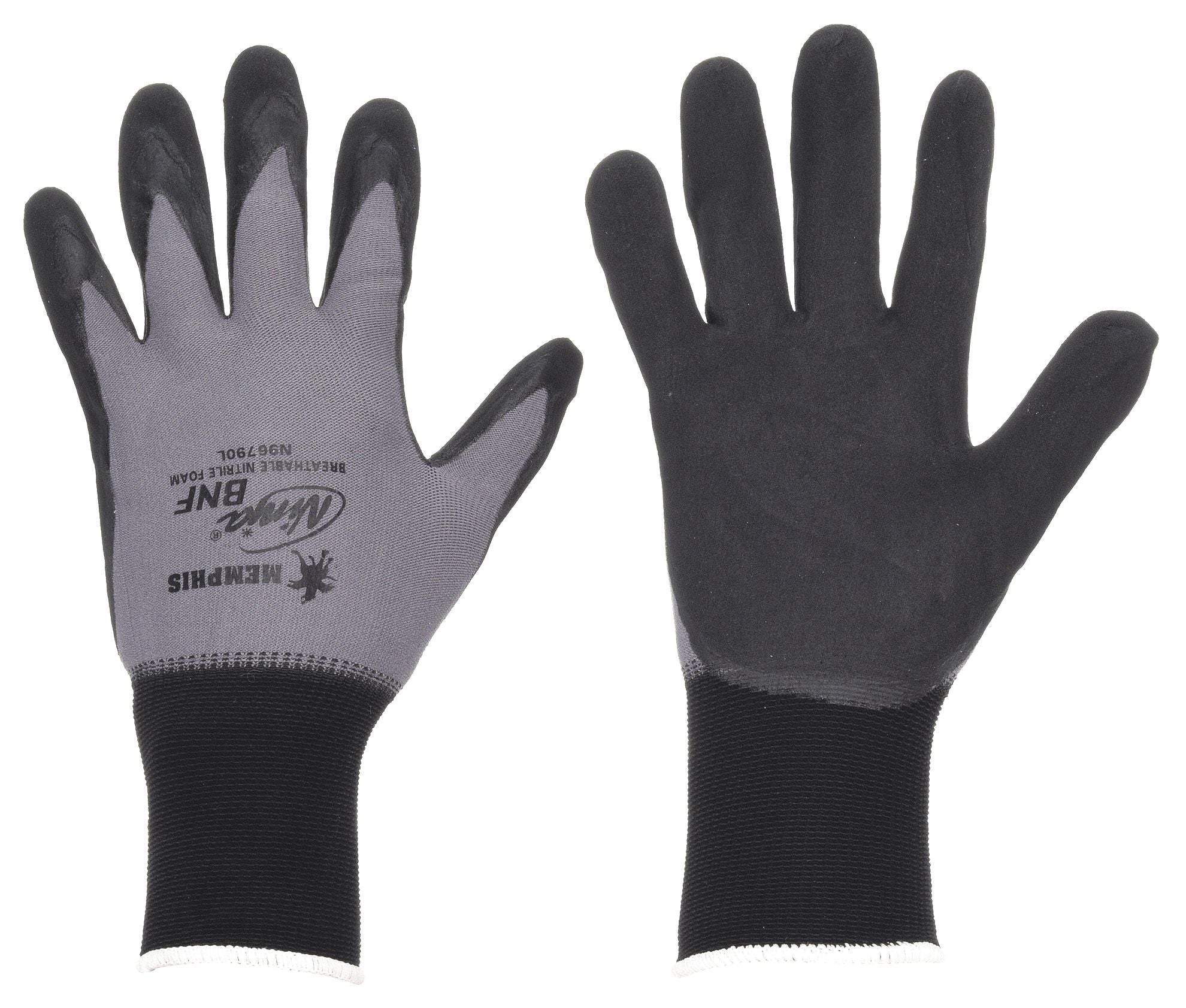 MCR SAFETY Ninja N96790 Coated Gloves - Medium, Sandy Foam Nitrile Palm
