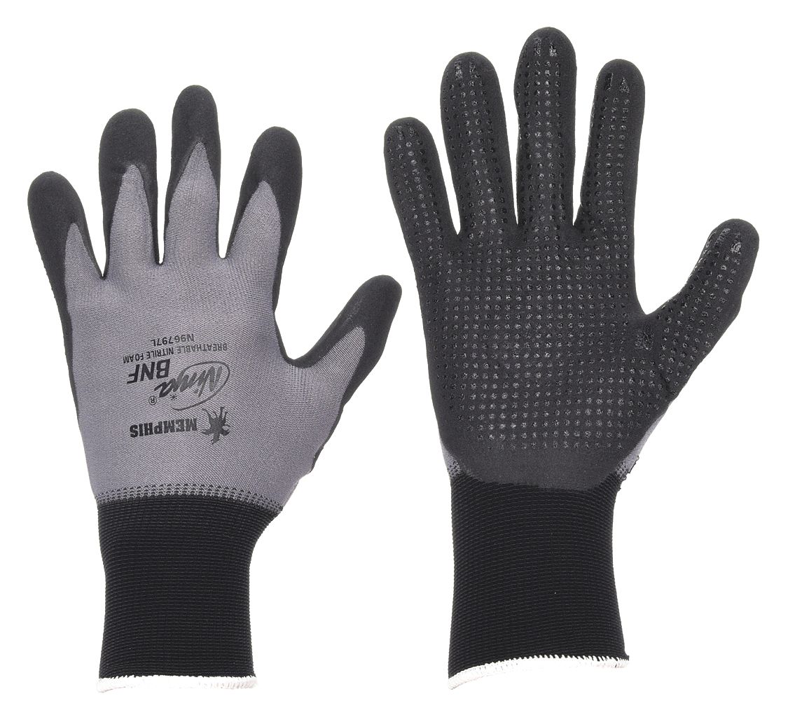 MCR SAFETY Ninja N96797 Nitrile Coated Gloves - Large