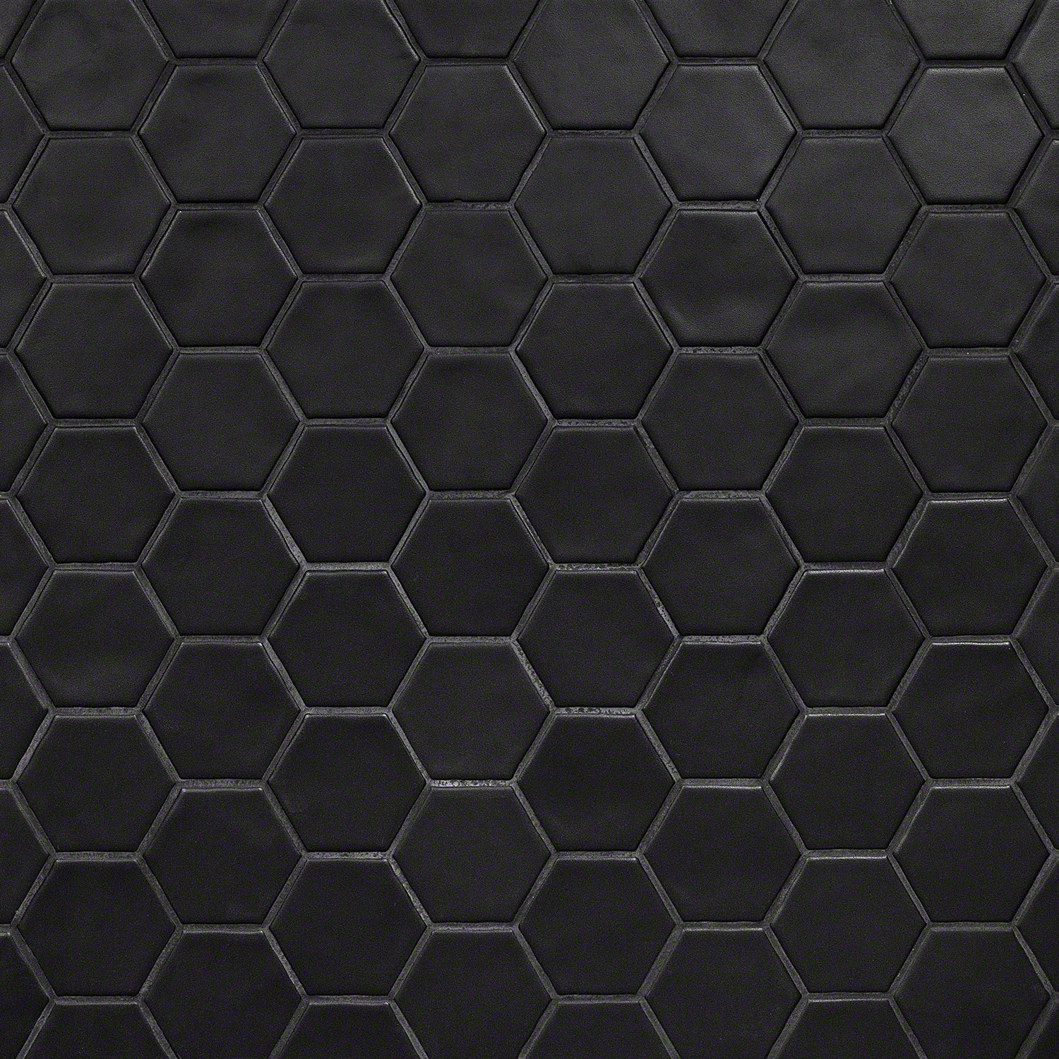 Meadowmere Black 3" Hexagon Matte Ceramic Tile - Lux Tile - Image 2