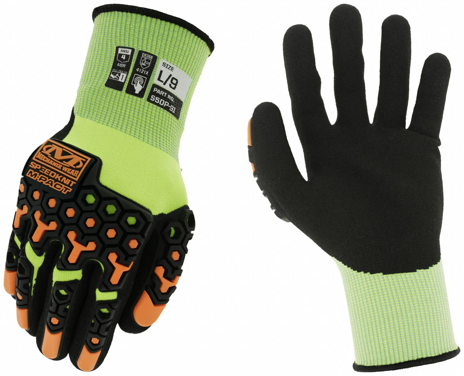 MECHANIX WEAR SpeedKnit S5DP91 Nitrile Dipped Knit Gloves - 2XL, Impact-Resistant