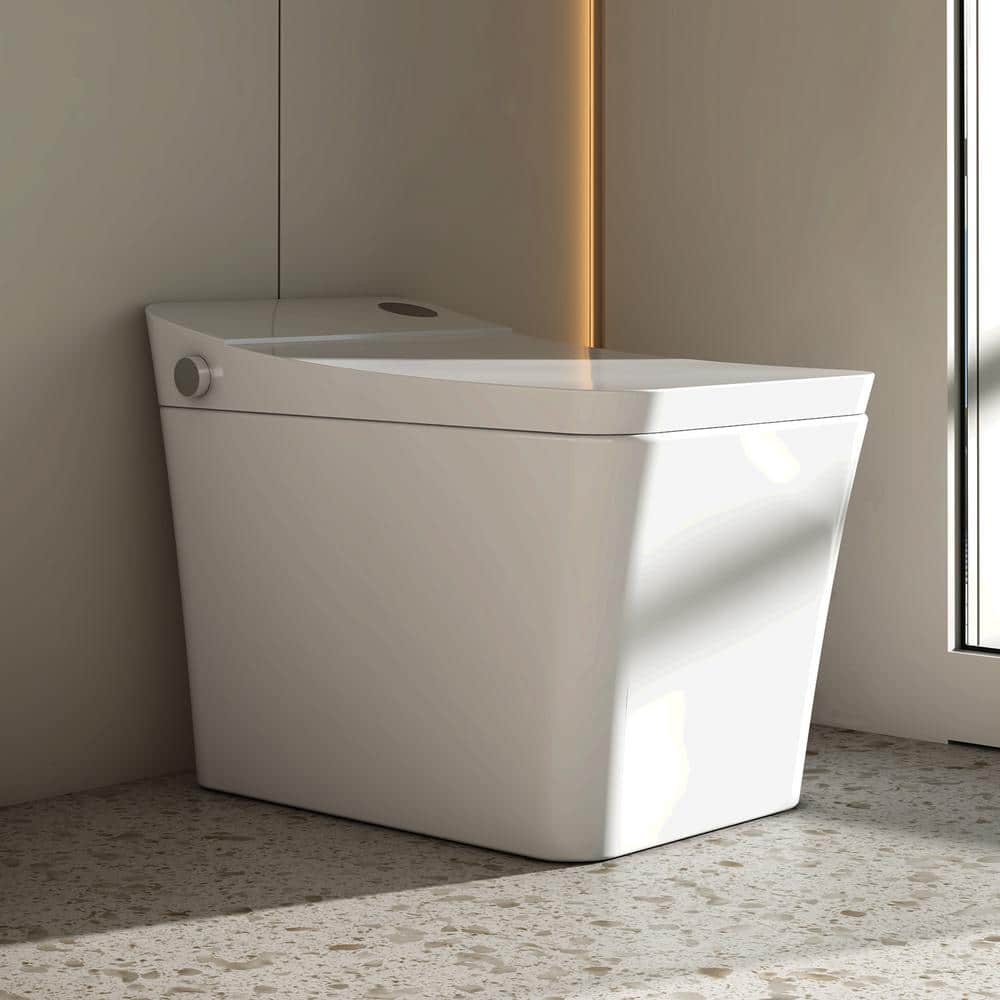 MEDUNJESS H-D Elongated Smart Bidet Toilet 1.34 GPF with Auto Features