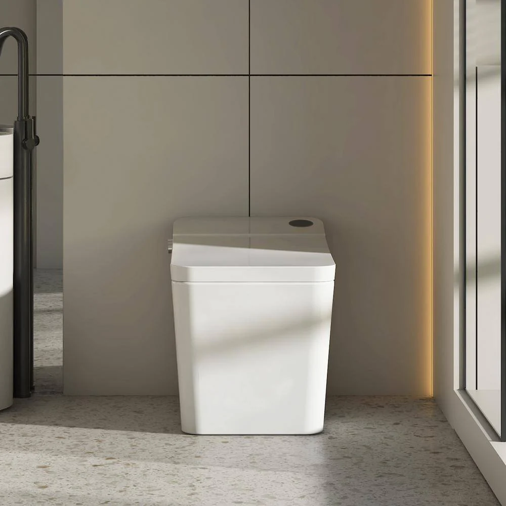 MEDUNJESS H-Z Elongated Smart Bidet Toilet - Auto Open/Close, Auto Flush, Heated Seat, Foot Sensor - Image 4