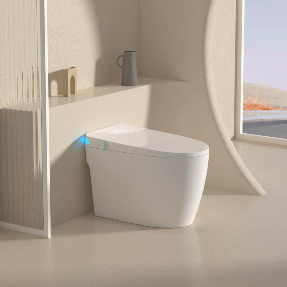MEDUNJESS Smart Bidet Toilet 1.28 GPF with Auto Features & Voice Control - White - Image 2