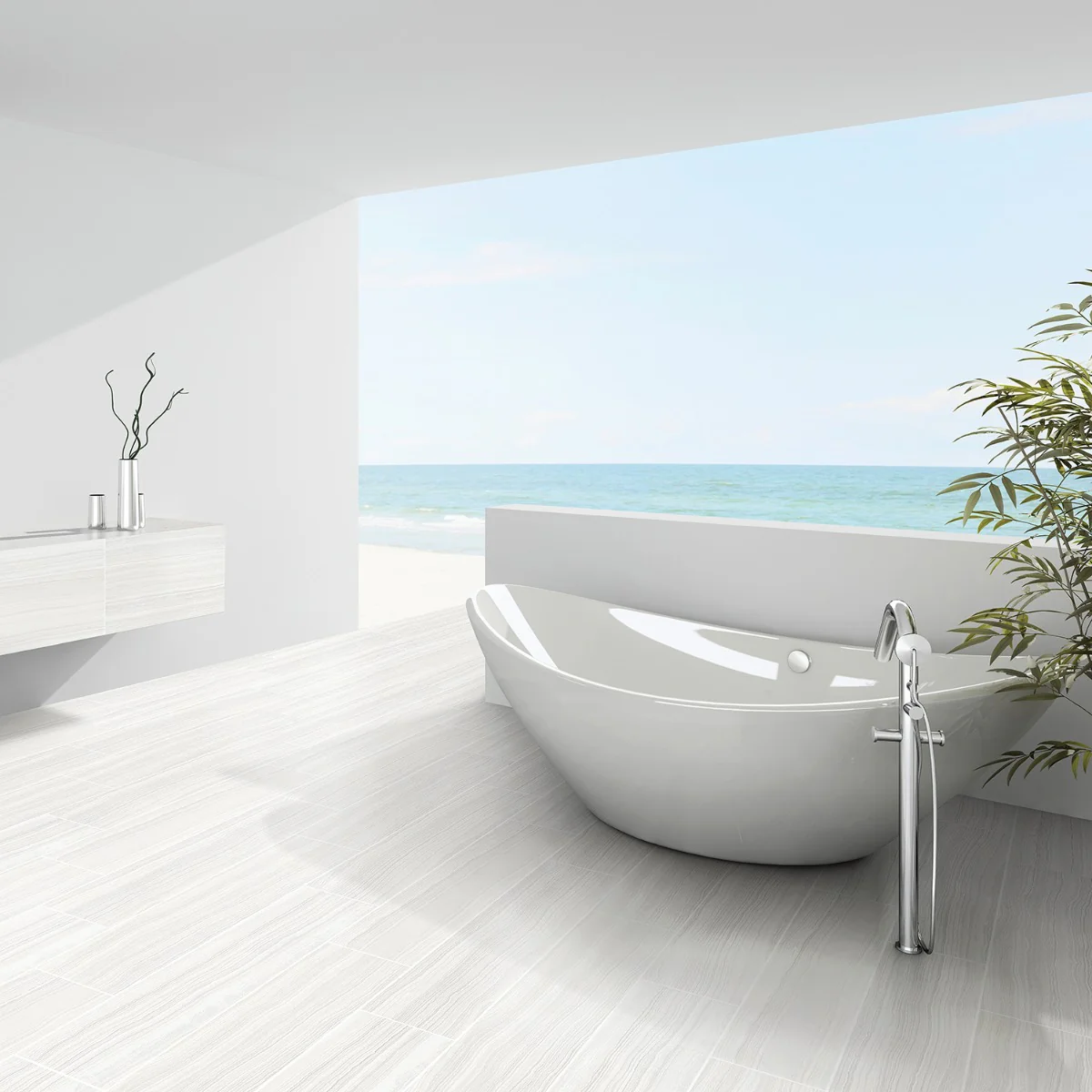 Miles Bright White 12x24 Matte Porcelain Tile - Lux Tile - Image 4