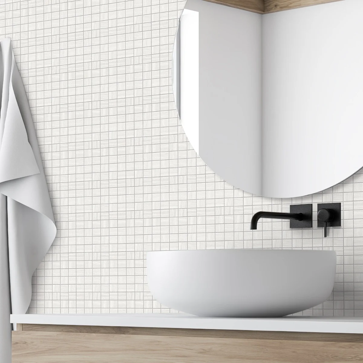 Miles Bright White 2x2 Matte Porcelain Mosaic Tile by Lux Tile