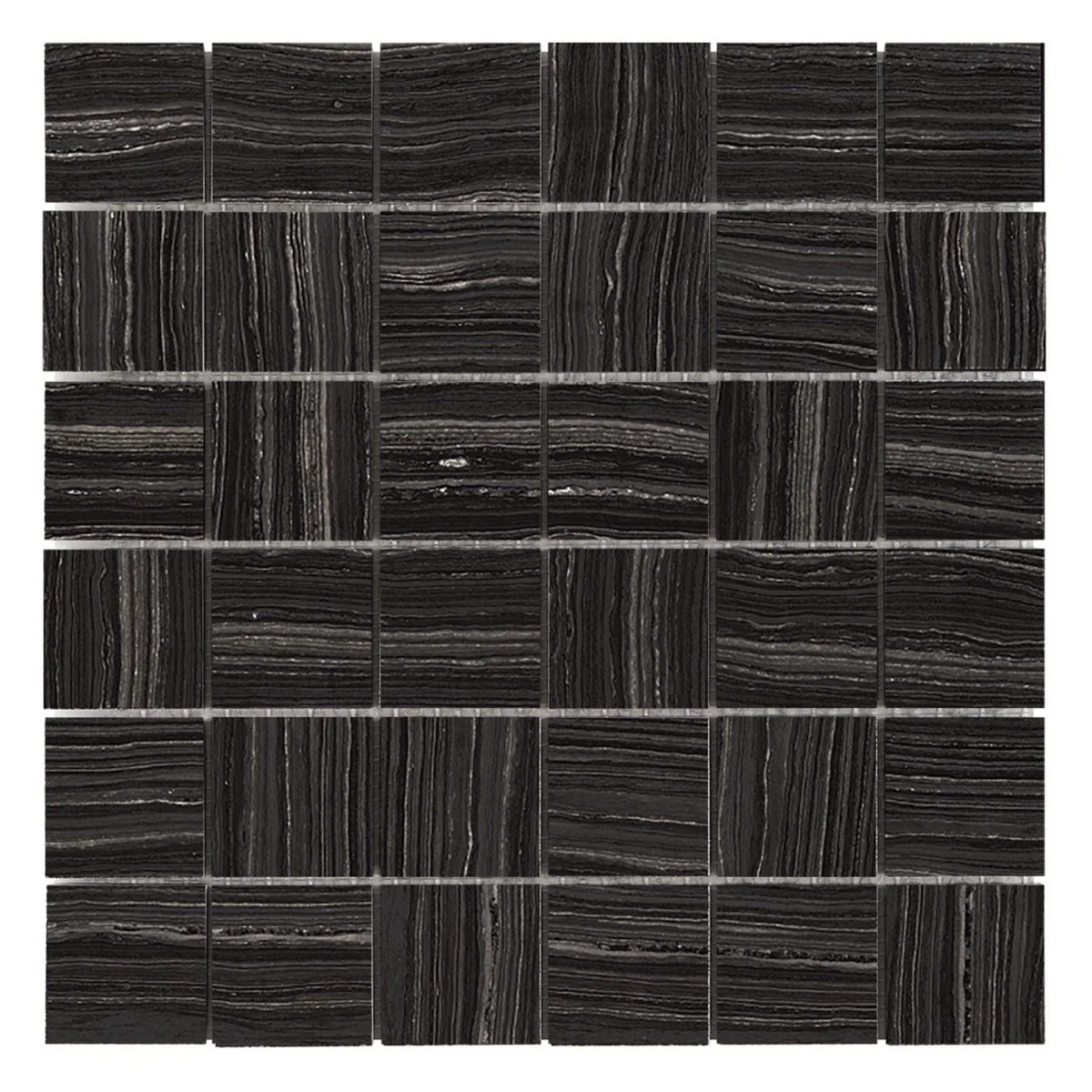 Miles Universe Black 2x2 Matte Porcelain Mosaic Tile - Lux Tile - Image 3