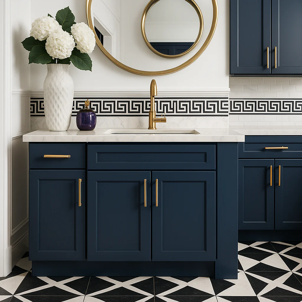 MILL'S PRIDE Richmond Valencia Blue Sink Base Cabinet - 30" W x 24" D x 34.5" H - Image 4