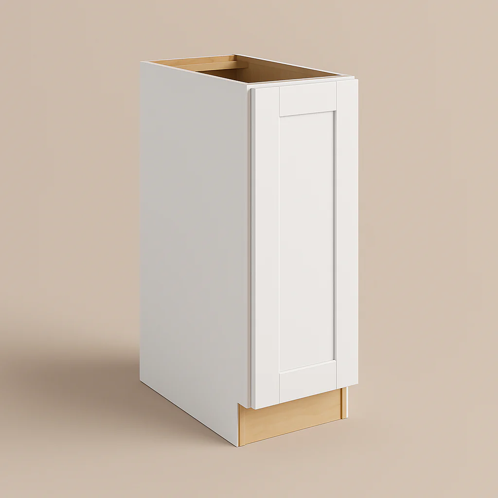 MILL'S PRIDE Richmond Verona White Plywood Shaker Ready to Assemble Base Kitchen Cabinet, Soft Close, 9 in W x 24 in D x 34.5 in H