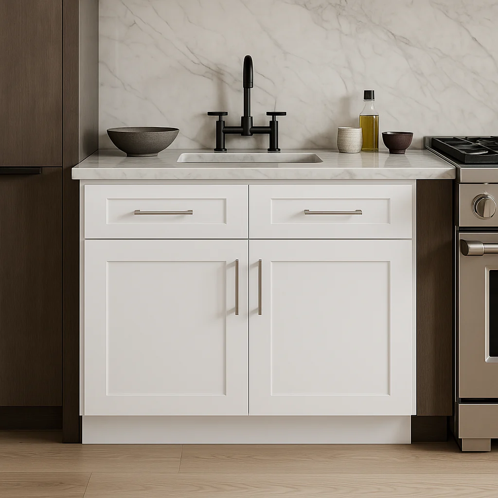 MILL'S PRIDE Richmond Verona White Shaker Base Kitchen Cabinet - 36 in W x 24 in D x 34.5 in H - Image 4