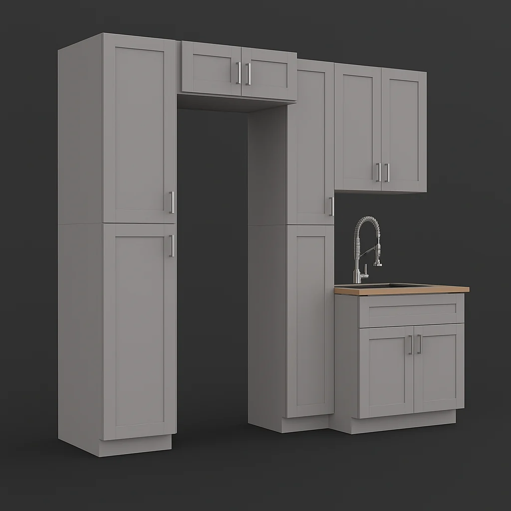 MILL'S PRIDE Richmond Vesuvius Gray Kitchen Cabinet Set - Ready to Assemble