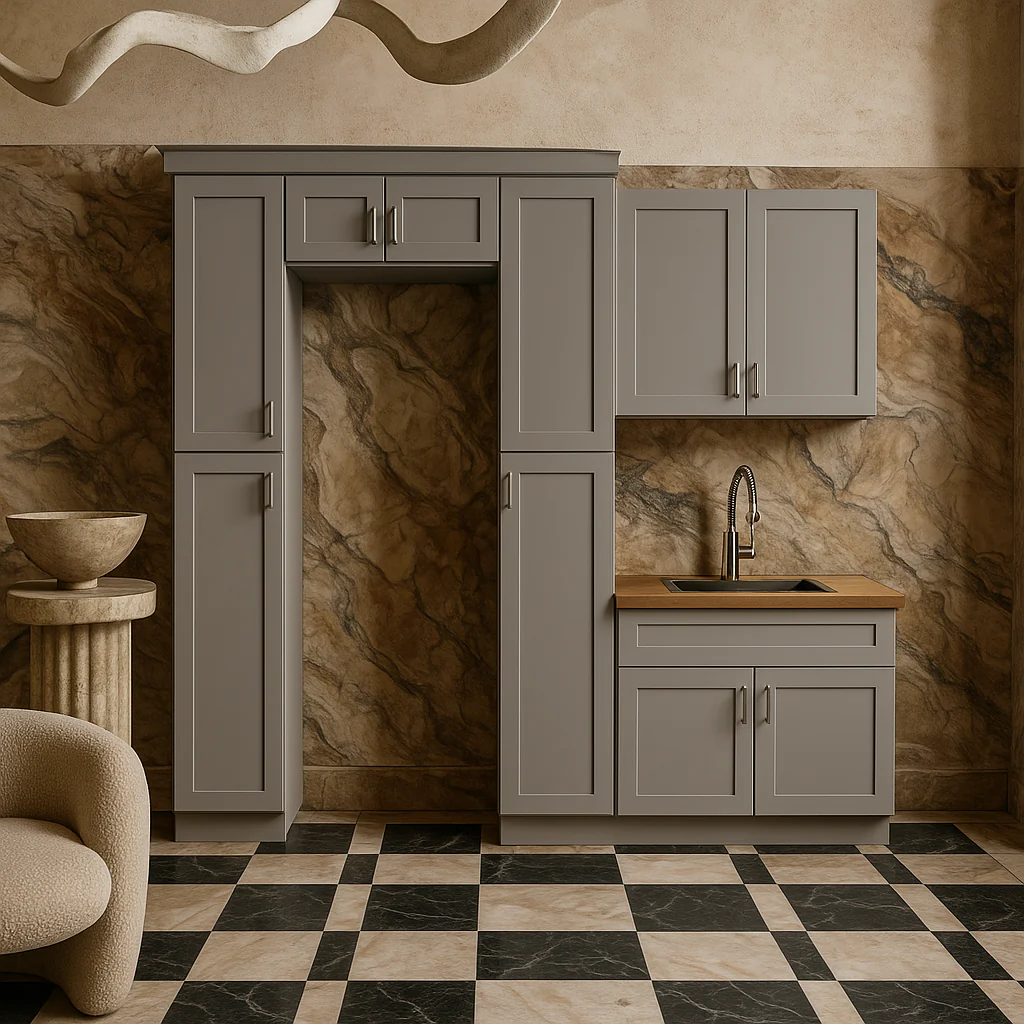 MILL'S PRIDE Richmond Vesuvius Gray Kitchen Cabinet Set - Ready to Assemble - Image 3