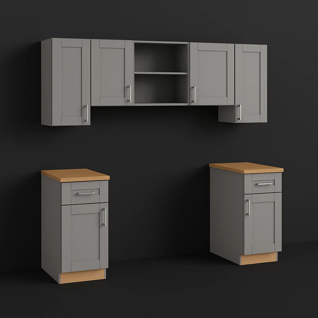 MILL'S PRIDE Richmond Vesuvius Gray Kitchen Cabinet Set - Ready to Assemble