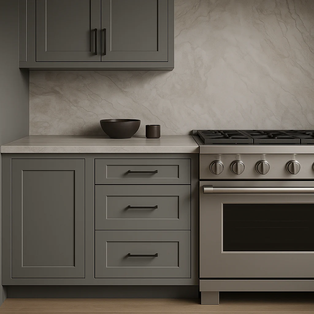 MILL'S PRIDE Richmond Vesuvius Gray Plywood Shaker Kitchen Cabinet - Image 4