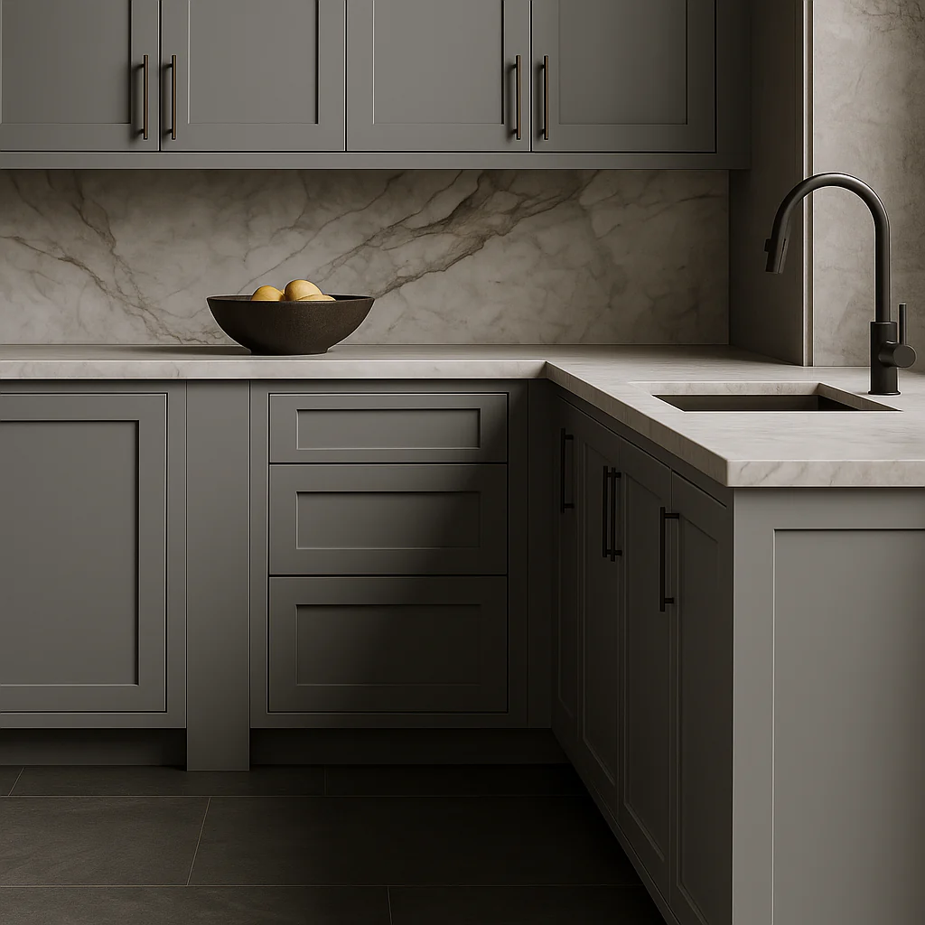 MILL'S PRIDE Richmond Vesuvius Gray Plywood Shaker Kitchen Cabinet - Image 3