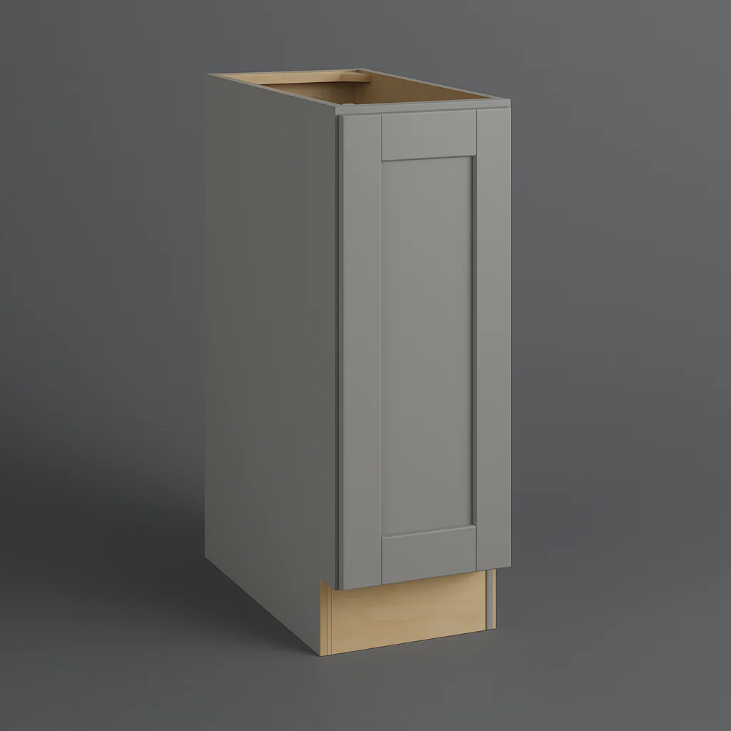 MILL'S PRIDE Richmond Vesuvius Gray Plywood Shaker Ready-to-Assemble Base Kitchen Cabinet with Soft Close - 9 in W x 24 in D x 34.5 in H