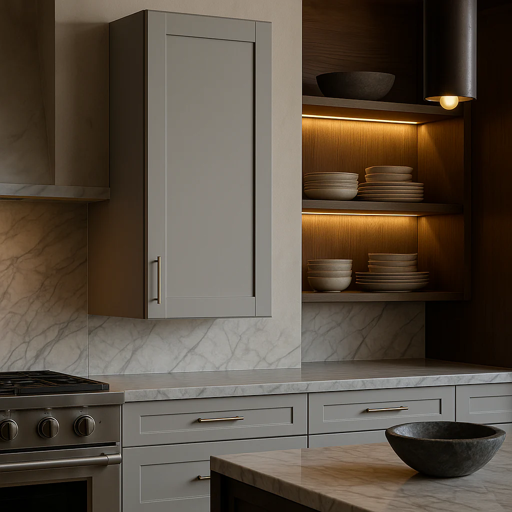 MILL'S PRIDE Richmond Vesuvius Gray Plywood Shaker Wall Kitchen Cabinet - Image 2
